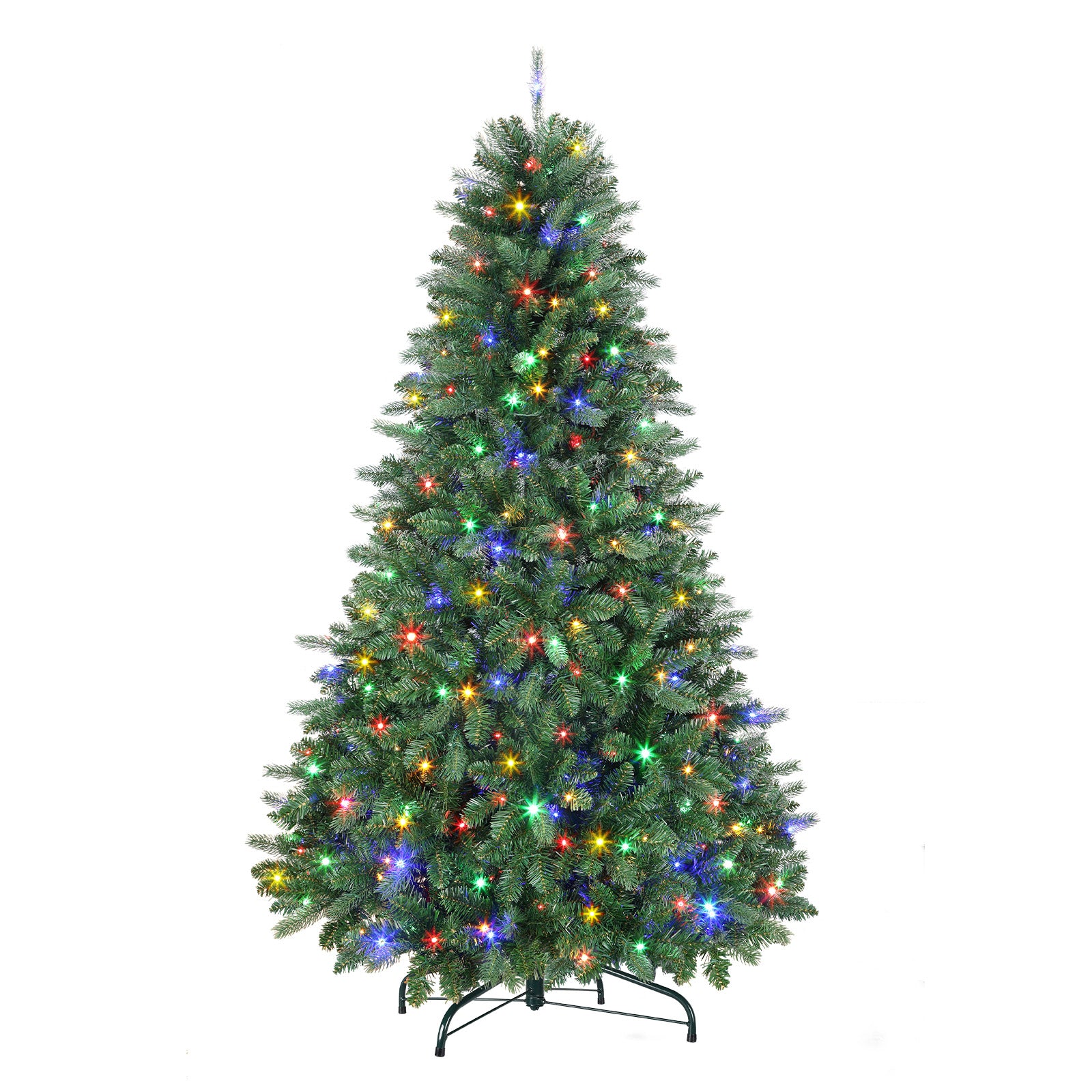 Only For UK 6FT Pre-Lit Artificial Christmas Tree with 330 Warm White & Multicolor LED Lights