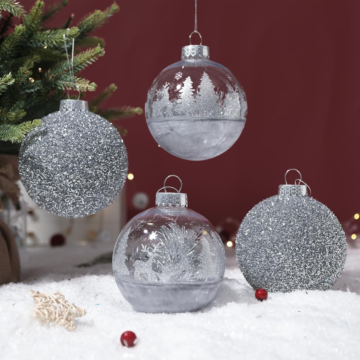 4 Pcs 120mm Large Christmas Balls Ornaments for Christmas Tree - SHareconn