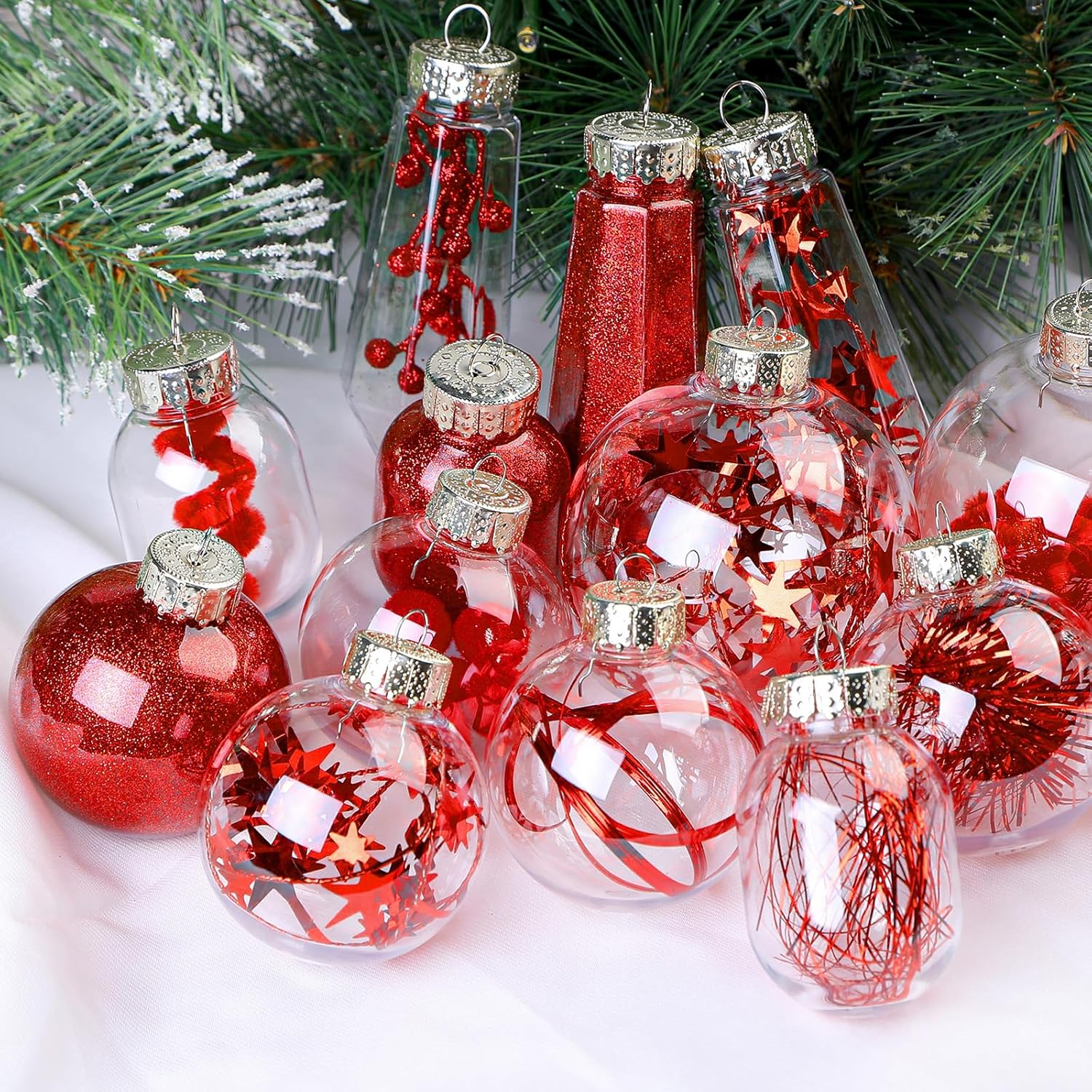 52pcs Clear Christmas Balls Ornaments Set - SHareconn