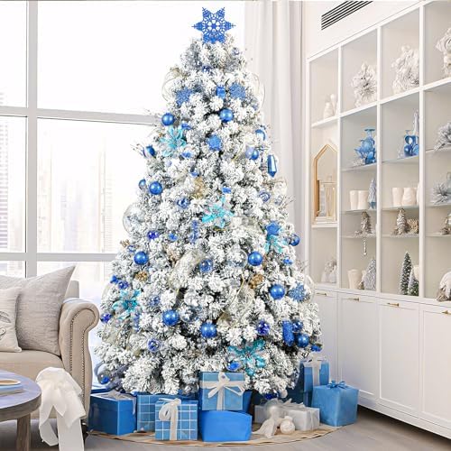 86pcs Blue Shatterproof Plastic Clear Christmas Balls Ornaments Set - SHareconn