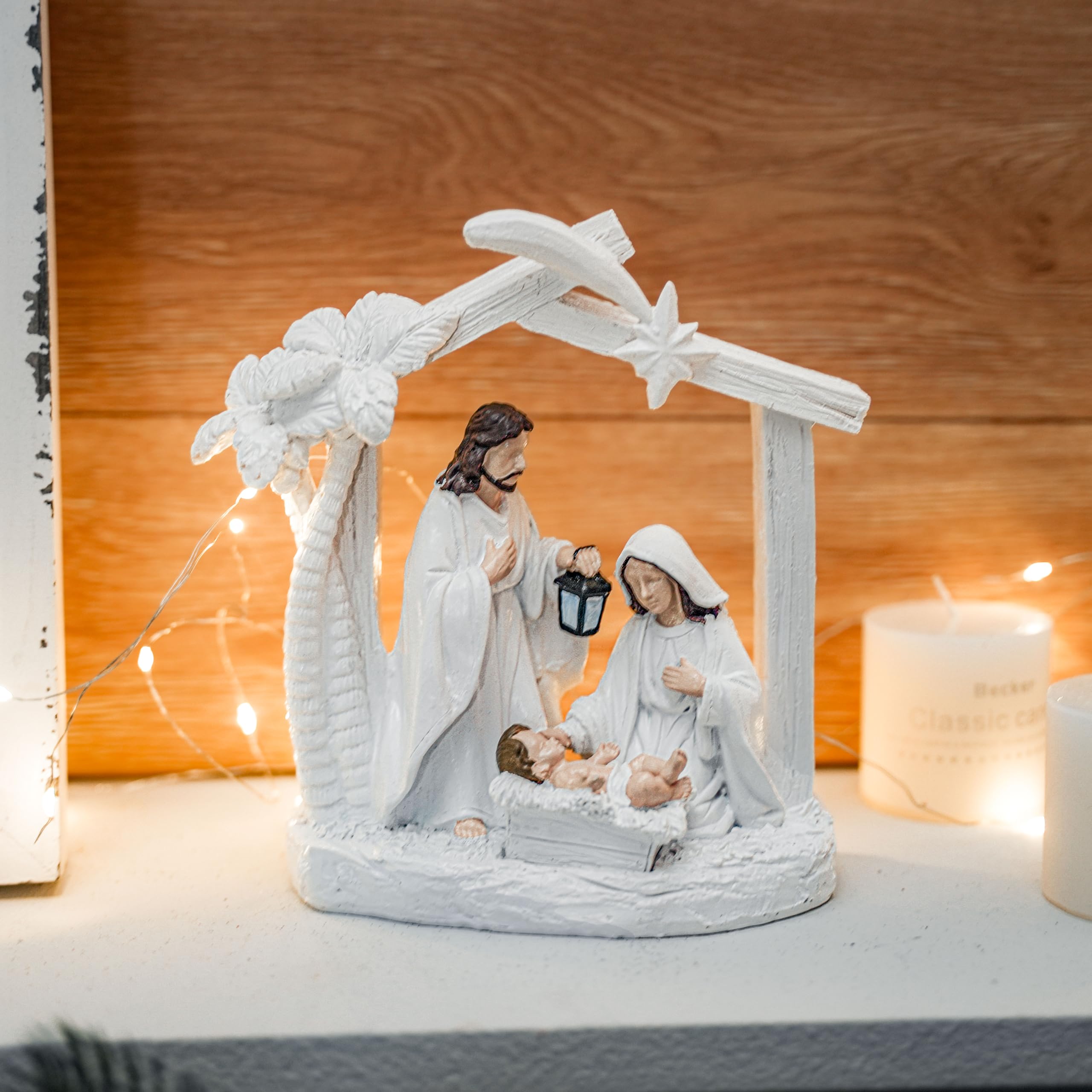 White Nativity Set for Christmas Indoor Nativity Scene Decoration