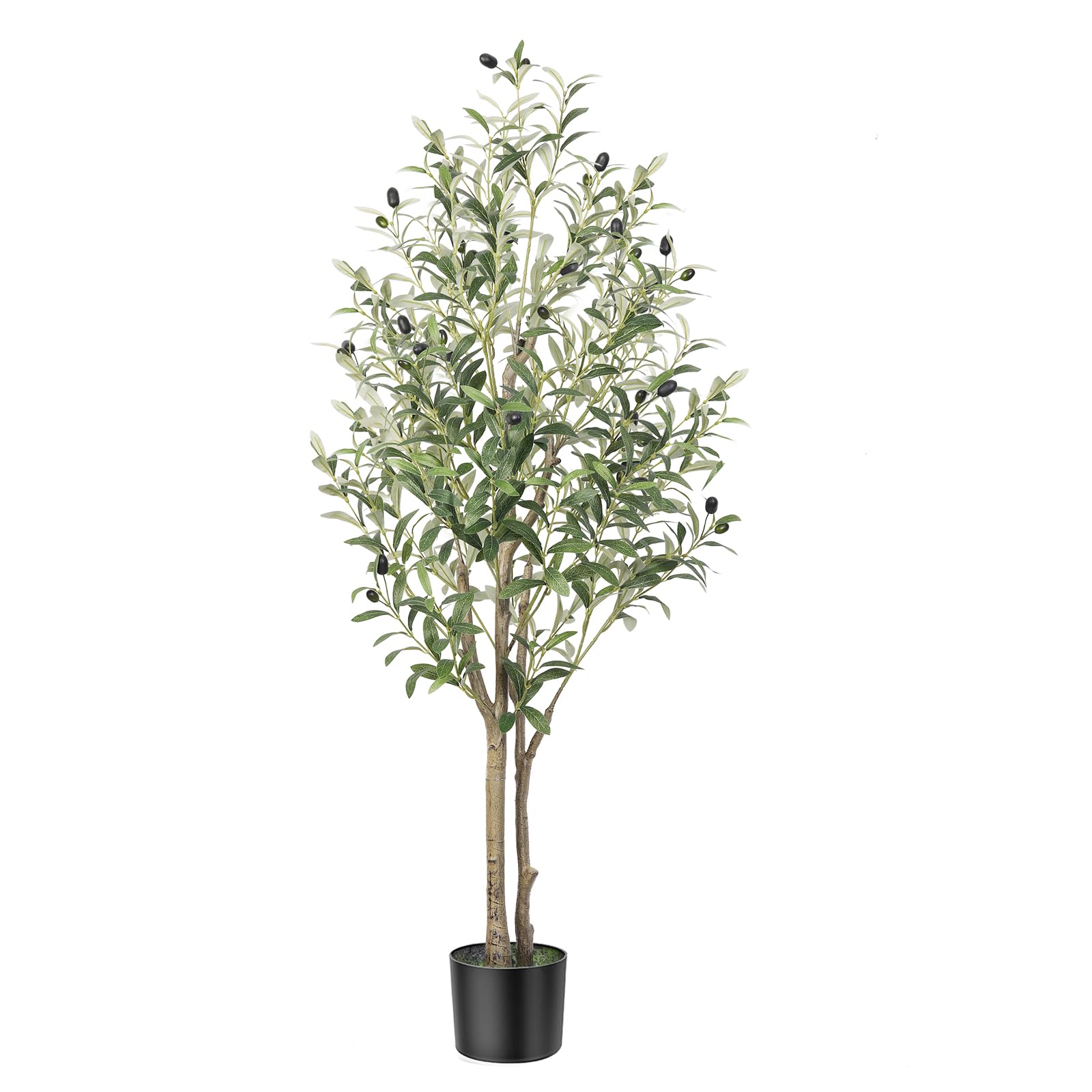 3FT(36" in) Artificial Olive Tree Indoor Fake Olive Tree with Natural Wood Trunk & Lifelike Fruits