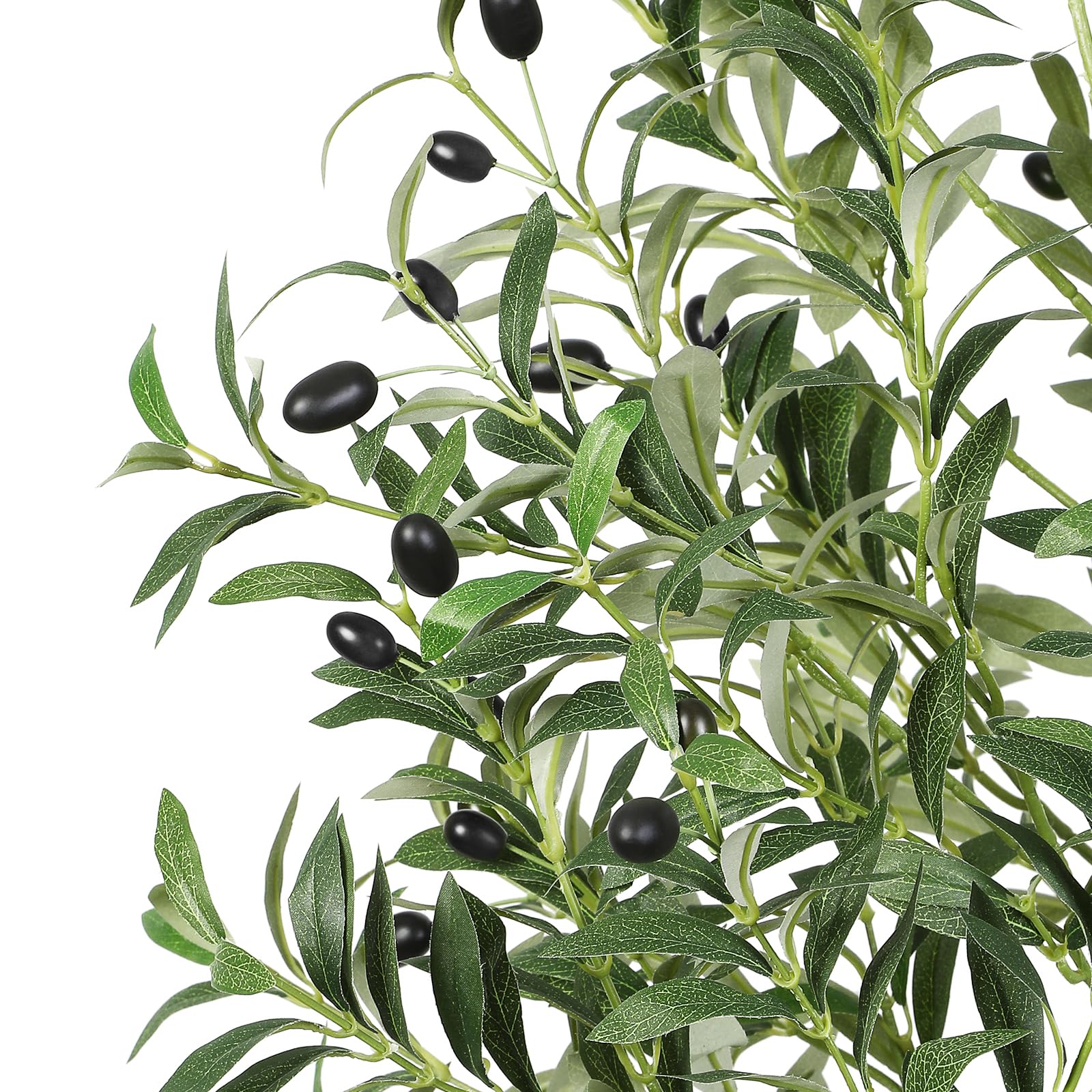 6ft Artificial Olive Tree Faux Silk Plant with Lively Artifical Wood Trunk and Lifelike Fruits