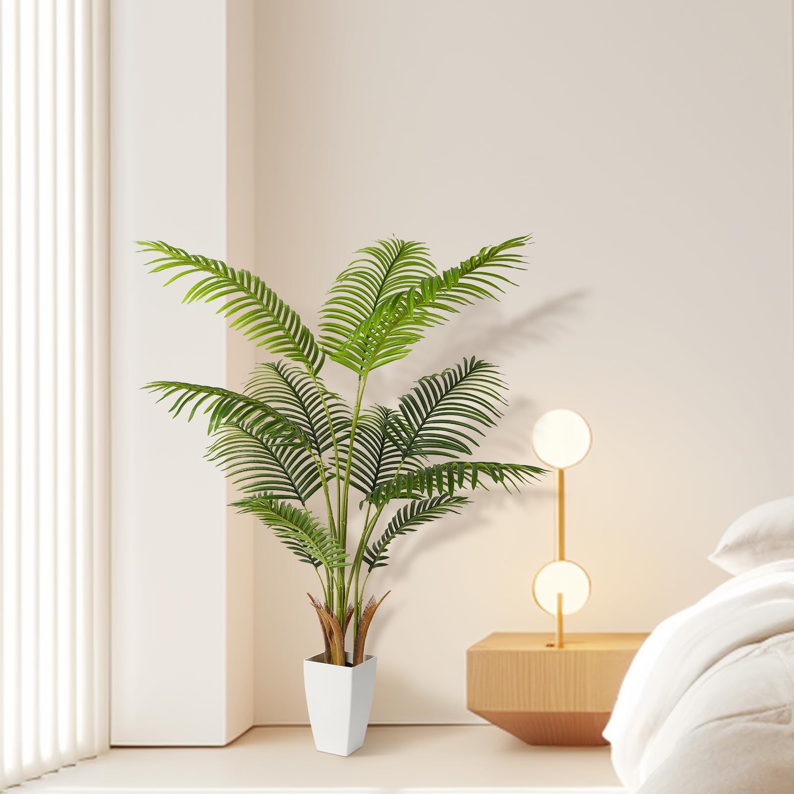 5ft Artificial Palm Tree with White Planter for Home Office Shop Housewarming Gift