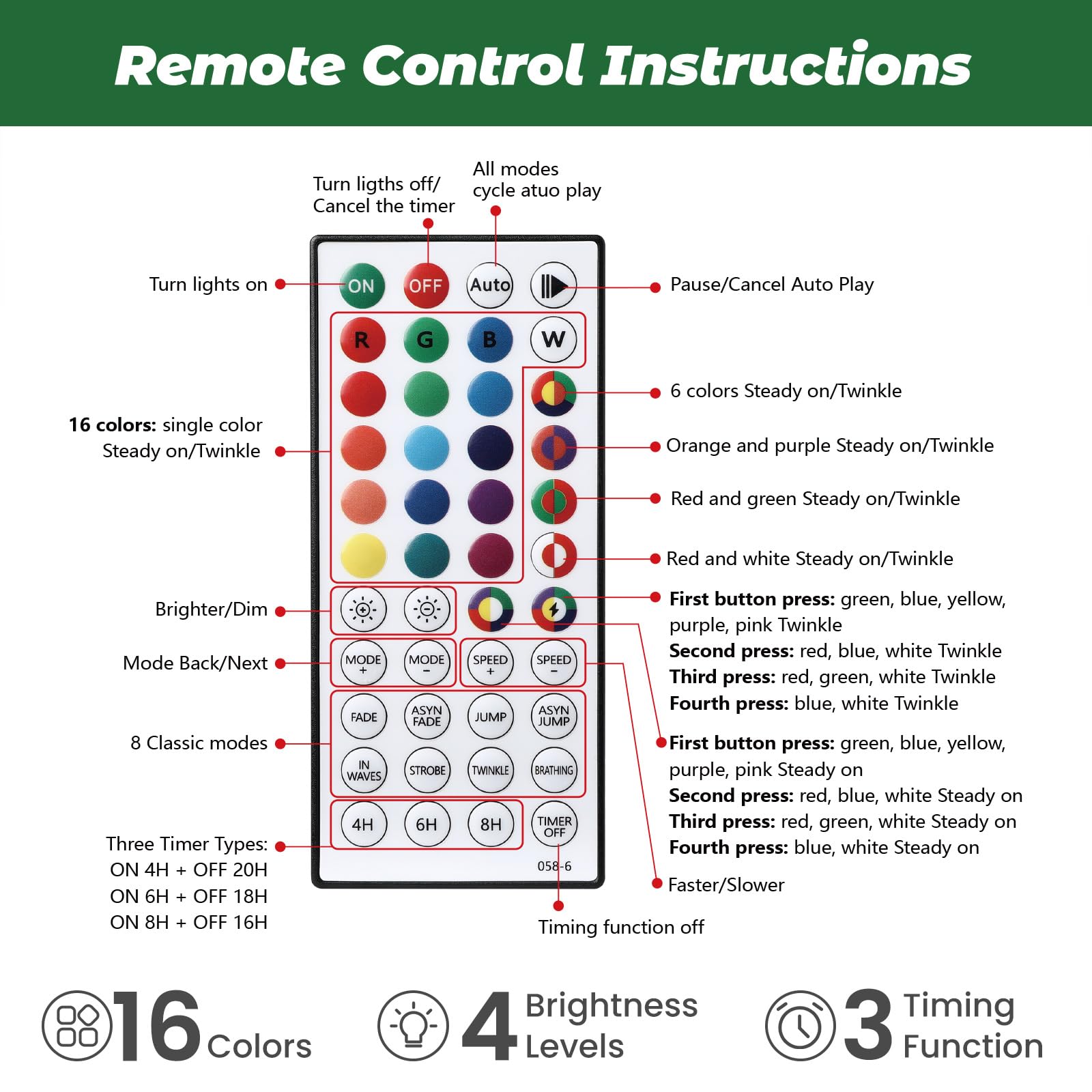 6ft Prelit RGB Lights Premium Artificial Hinged Christmas Tree with Remote - SHareconn