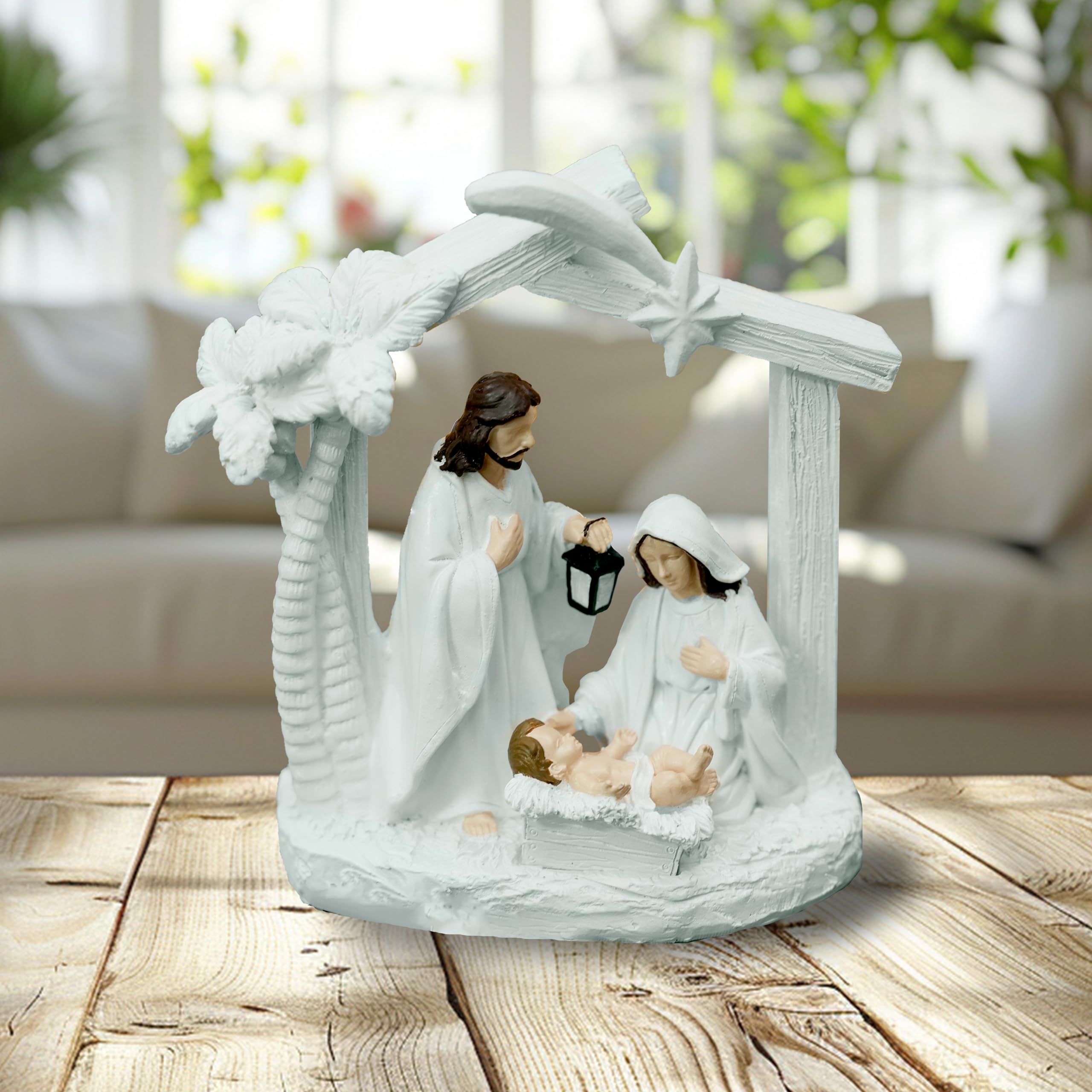 White Nativity Set for Christmas Indoor Nativity Scene Decoration