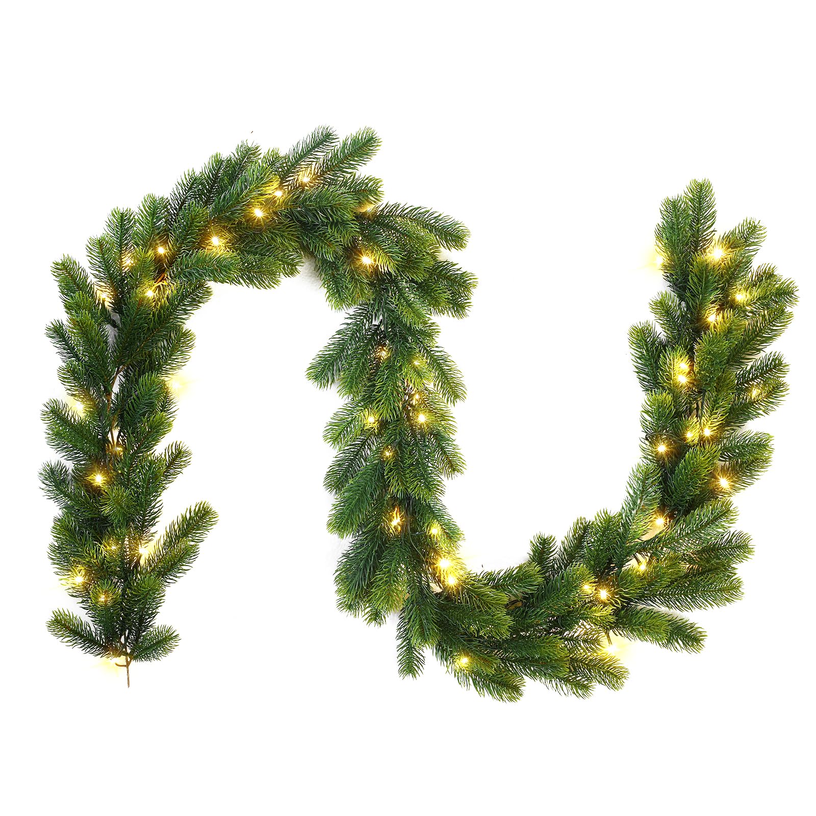 6ft Pre-Lit Multi-Color Lights Artificial Lighted Norfolk Pine Christmas Garlands