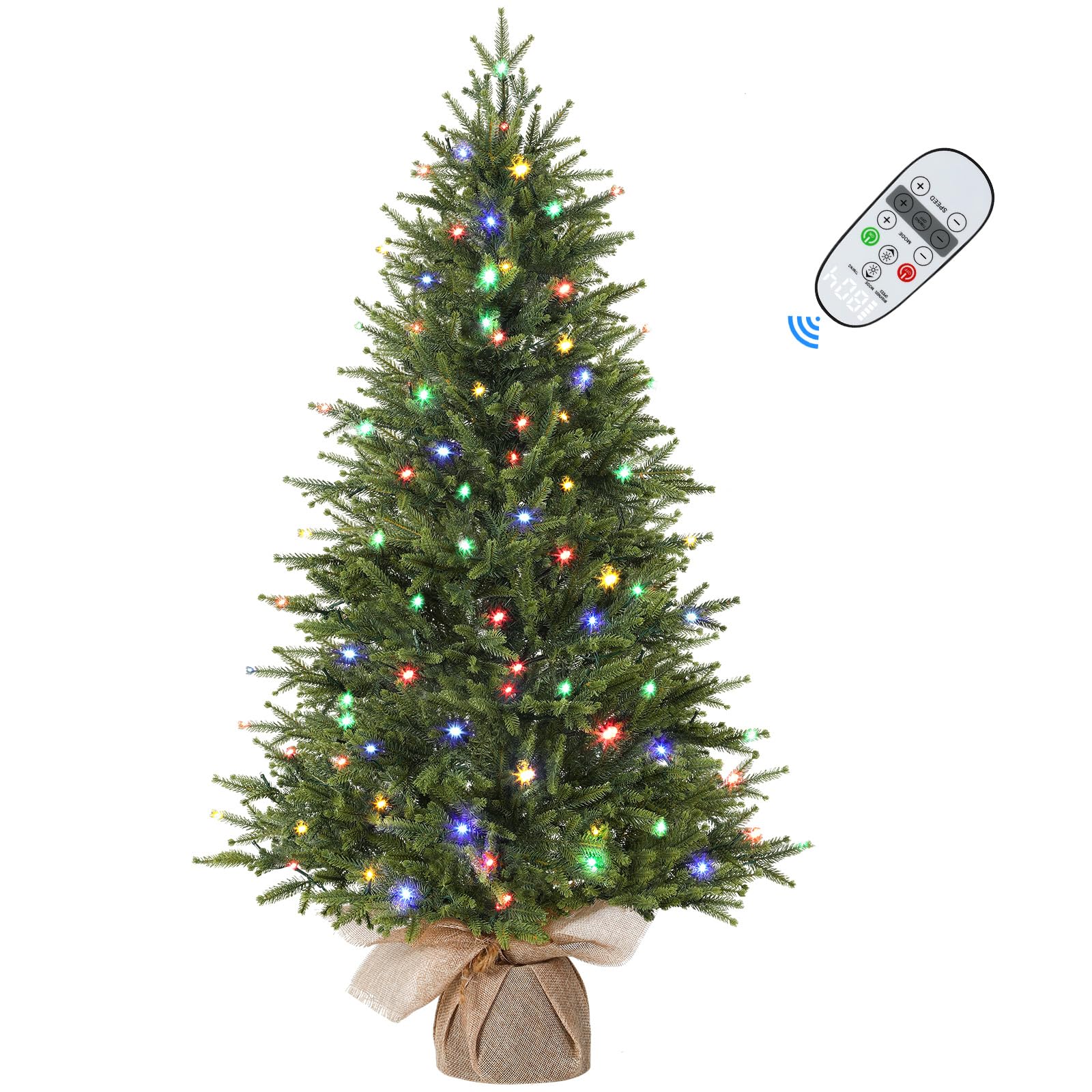 4ft Prelit Artificial Small Mini Christmas Tree with Color LED Lights